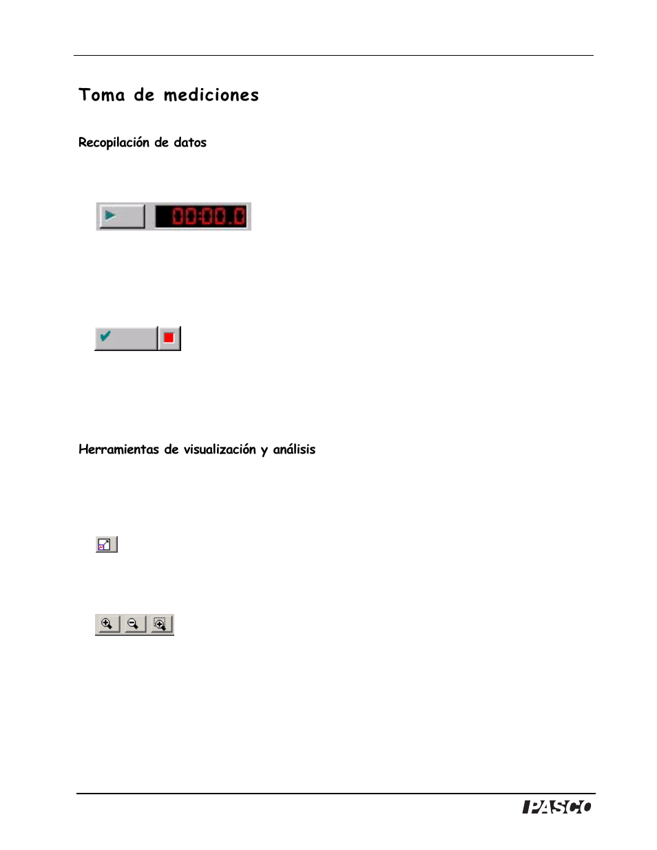 Toma de mediciones | PASCO DataStudio Starter Manual Manual del usuario |  Página 13 / 19 | Original