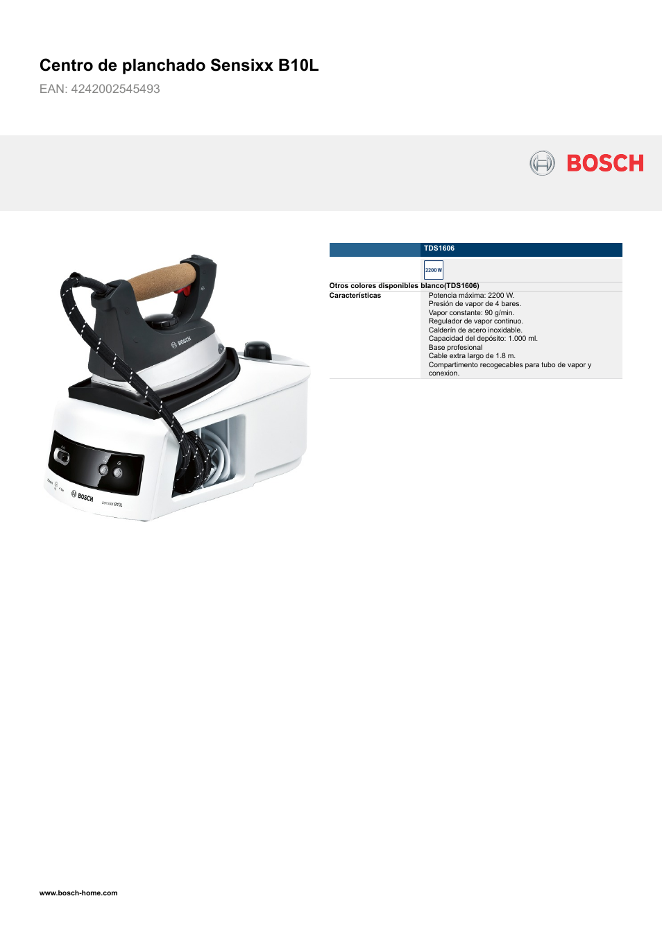 Plancha Bosch Sensixx TDS1606