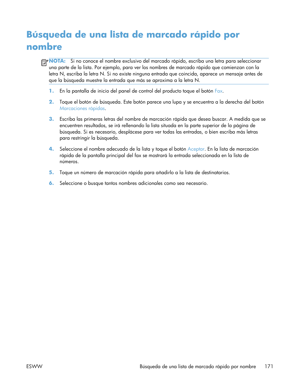 Busqueda De Una Lista De Marcado Rapido Por Nombre Hp Impresora Empresarial Hp Laserjet 500 Mfp M525 Manual Del Usuario Pagina 185 300 Original