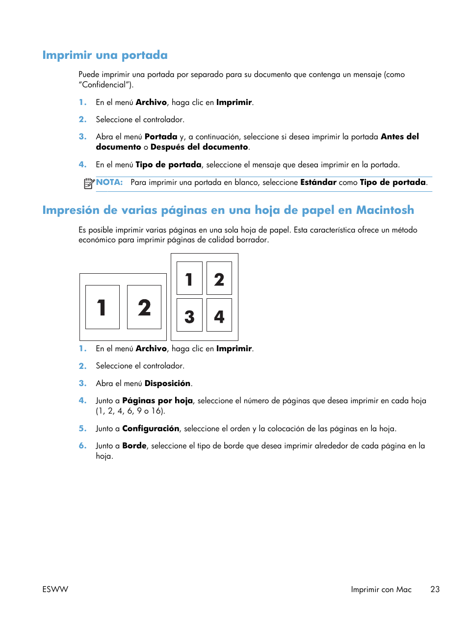 Imprimir Una Portada Hp Laserjet Pro P1102w Manual Del Usuario Pagina 37 166