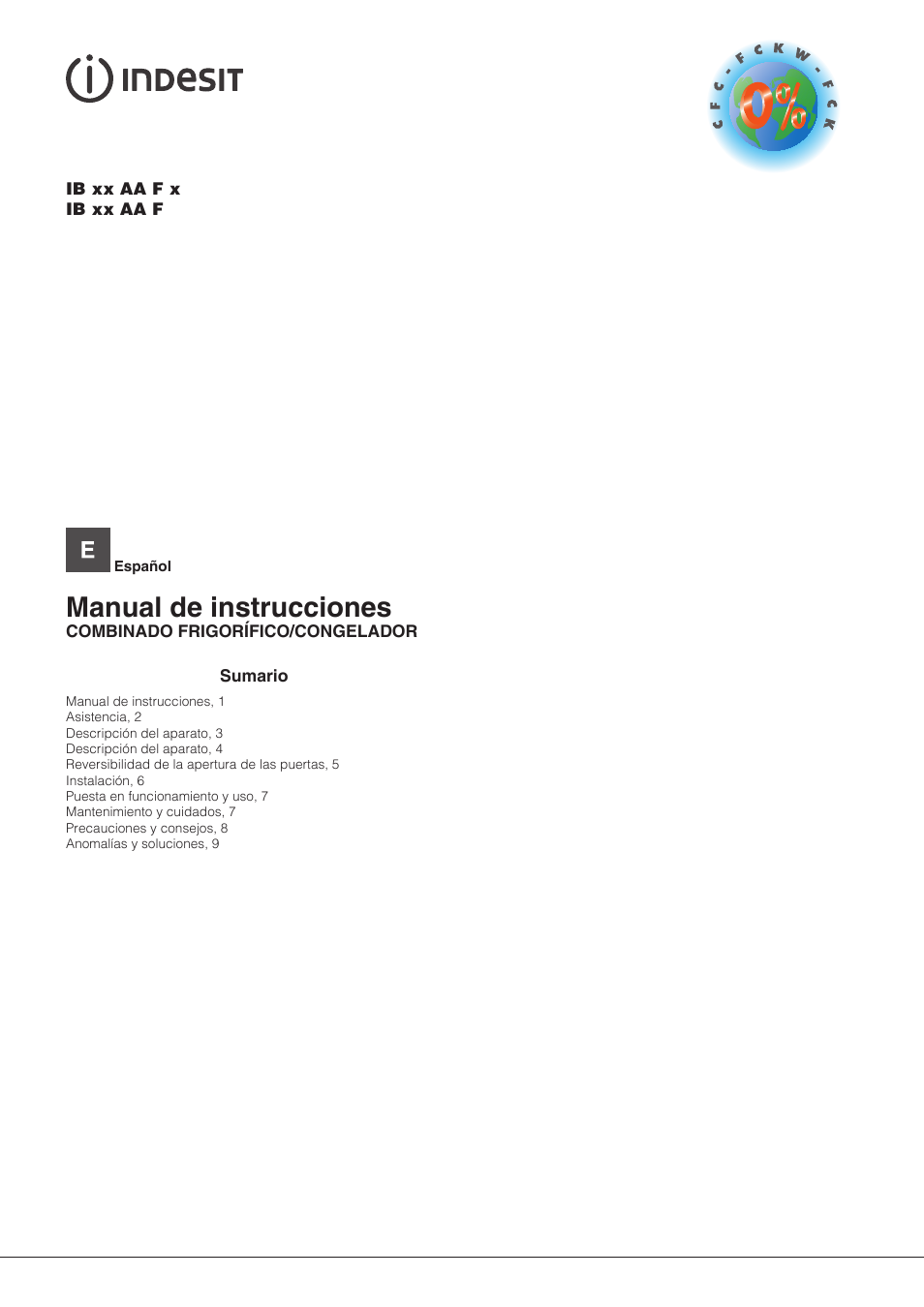 Indesit IB-34-AA-F Manual del usuario, Páginas: 12