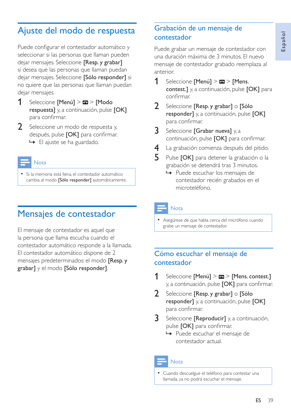 Grabar discount mensaje contestador