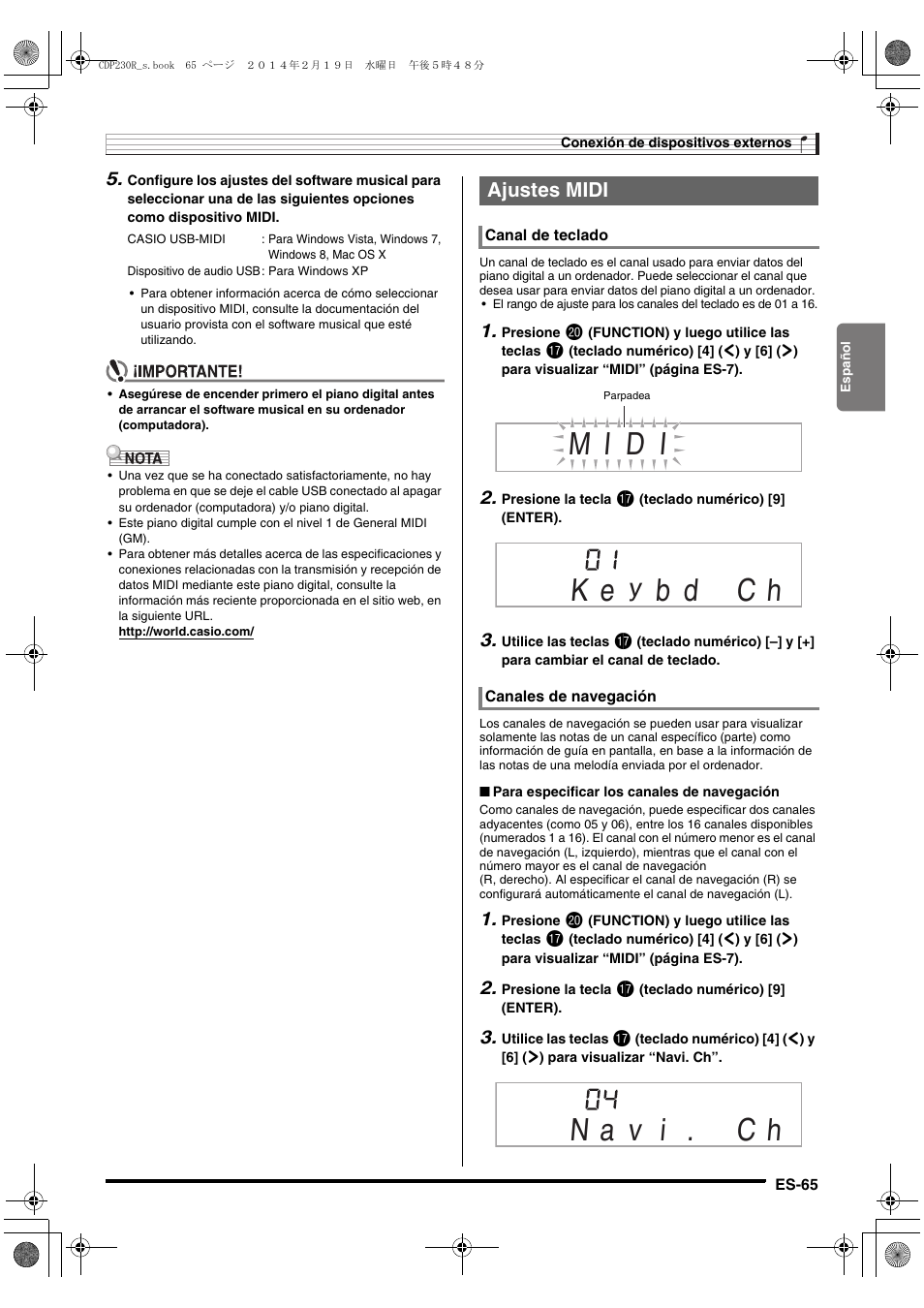 Casio cdp 230r top midi